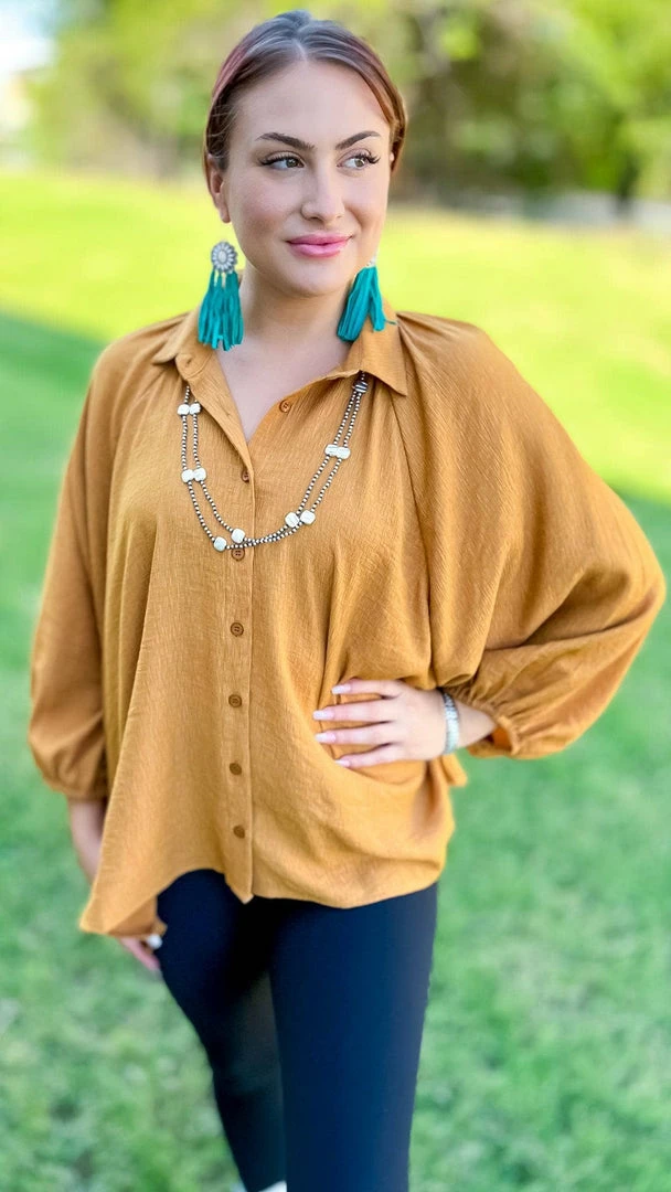 The ZigZag Stripe Camel Closet Staple Top