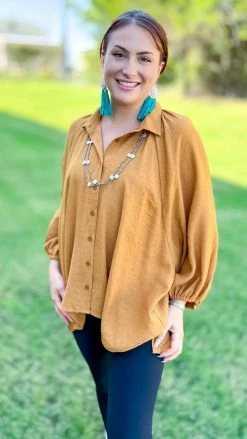 The ZigZag Stripe Camel Closet Staple Top