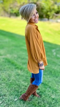 The ZigZag Stripe Camel Closet Staple Top