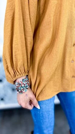 The ZigZag Stripe Camel Closet Staple Top