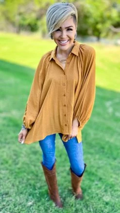 The ZigZag Stripe Camel Closet Staple Top