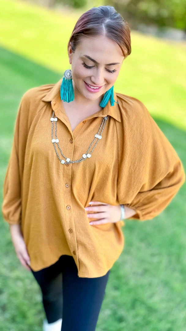 The ZigZag Stripe Camel Closet Staple Top