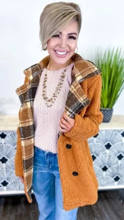 The ZigZag Stripe OUTERWEAR Camel Downtown Brooklyn Jacket