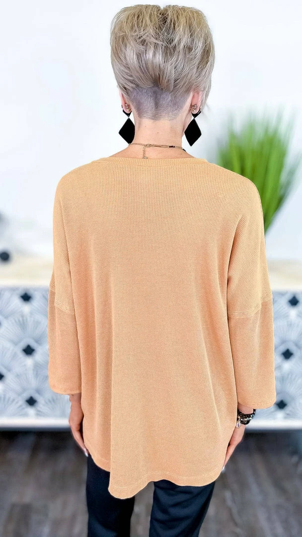 The ZigZag Stripe TOPS & TUNICS Camel Resisting Attraction Top