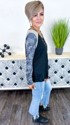 Southern Grace Camo I Will Survive Top