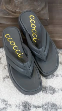 CCOCCI Charcoal Bonnie Platform Sandals SHOES