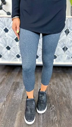 The ZigZag Stripe Charcoal Cropped Elite Leggings