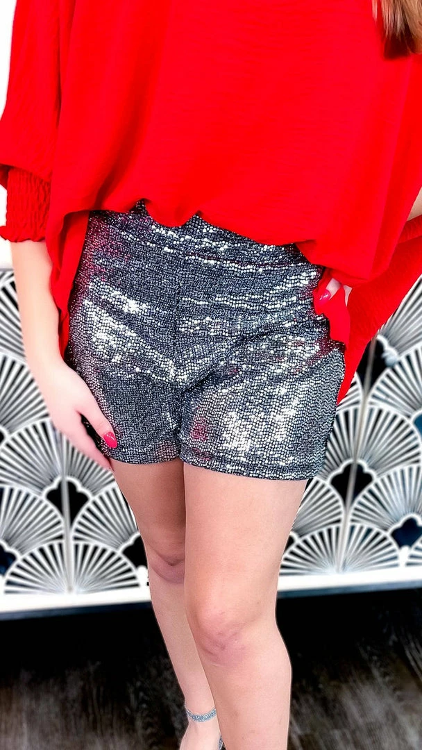 The ZigZag Stripe Charcoal Flirty Impression Shorts BOTTOMS