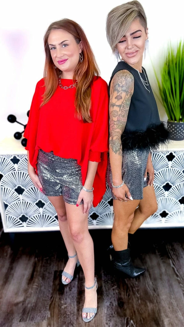 The ZigZag Stripe Charcoal Flirty Impression Shorts BOTTOMS