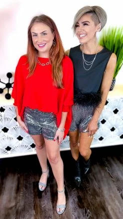 The ZigZag Stripe Charcoal Flirty Impression Shorts BOTTOMS