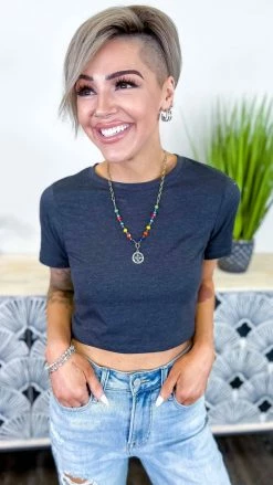 Zenana Charcoal Friendly Retreat Top