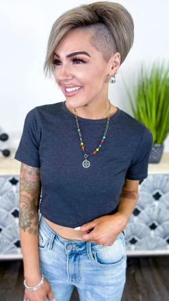 Zenana Charcoal Friendly Retreat Top