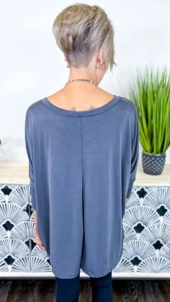 The ZigZag Stripe Charcoal Indulge In Me Top TOPS & TUNICS