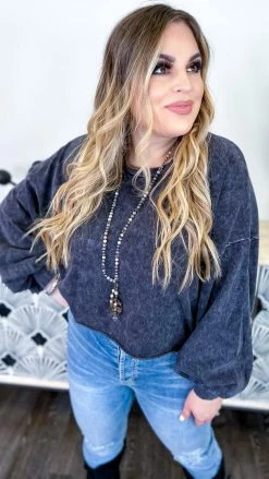 Zenana Charcoal New Timezone Top [NO RETURNS]