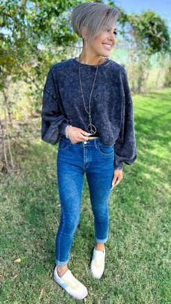 Zenana Charcoal New Timezone Top [NO RETURNS]