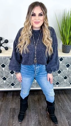 Zenana Charcoal New Timezone Top [NO RETURNS]