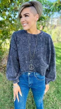 Zenana Charcoal New Timezone Top [NO RETURNS]