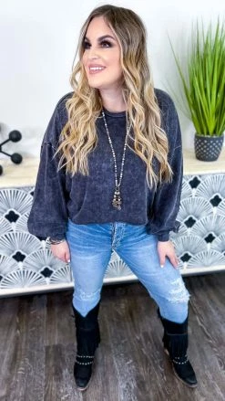 Zenana Charcoal New Timezone Top [NO RETURNS]