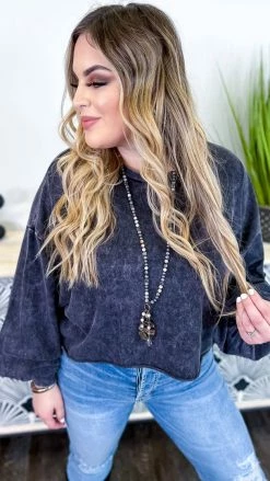 Zenana Charcoal New Timezone Top [NO RETURNS]