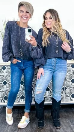 Zenana Charcoal New Timezone Top [NO RETURNS]