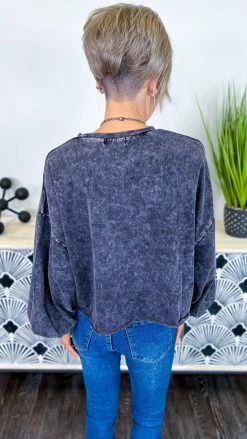 Zenana Charcoal New Timezone Top [NO RETURNS]
