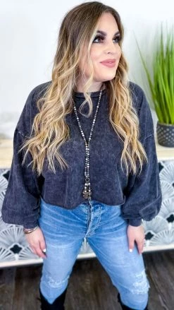 Zenana Charcoal New Timezone Top [NO RETURNS]