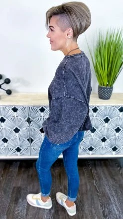 Zenana Charcoal New Timezone Top [NO RETURNS]