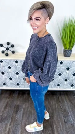 Zenana Charcoal New Timezone Top [NO RETURNS]