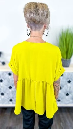 The ZigZag Stripe TOPS & TUNICS Chartreuse City Sleek Top