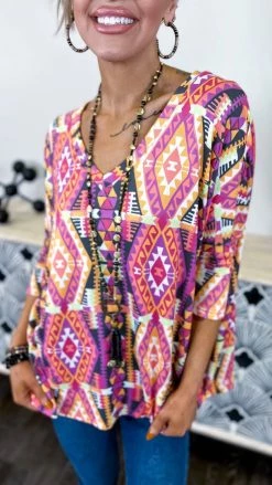 The ZigZag Stripe TOPS & TUNICS Chasing Signs Top