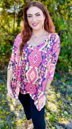 The ZigZag Stripe TOPS & TUNICS Chasing Signs Top