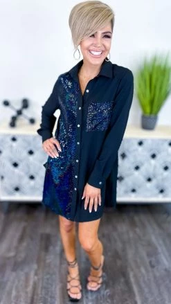 The ZigZag Stripe Cheers To The Night Dress DRESSES