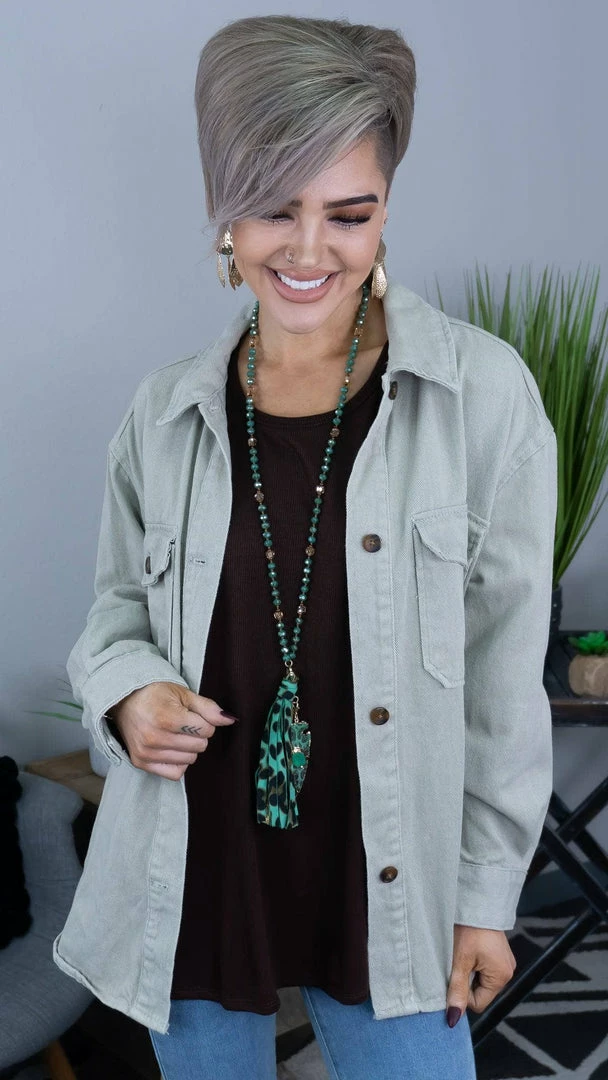 The ZigZag Stripe Chocolate Ribbed Right On Time Tank TOPS & TUNICS