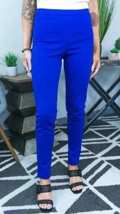 The ZigZag Stripe Cobalt Skinny Ponte Pants