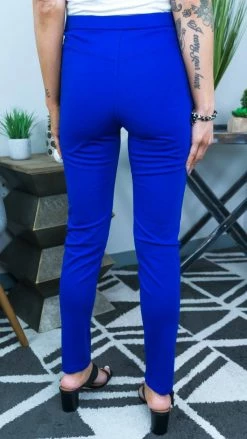 The ZigZag Stripe Cobalt Skinny Ponte Pants