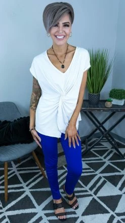 The ZigZag Stripe Cobalt Skinny Ponte Pants
