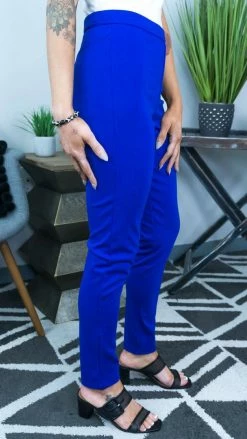 The ZigZag Stripe Cobalt Skinny Ponte Pants