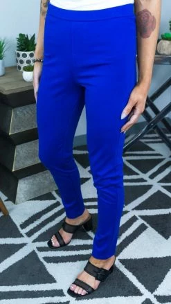 The ZigZag Stripe Cobalt Skinny Ponte Pants