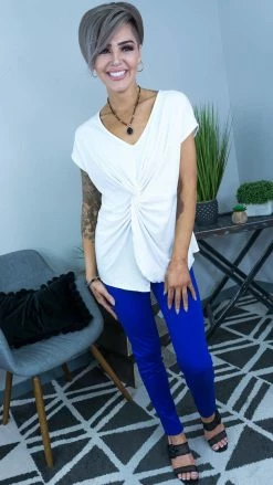 The ZigZag Stripe Cobalt Skinny Ponte Pants