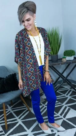 The ZigZag Stripe Cobalt Skinny Ponte Pants