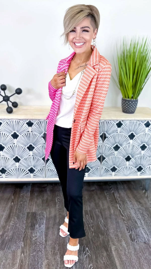 The ZigZag Stripe Cocktail Social Blazer