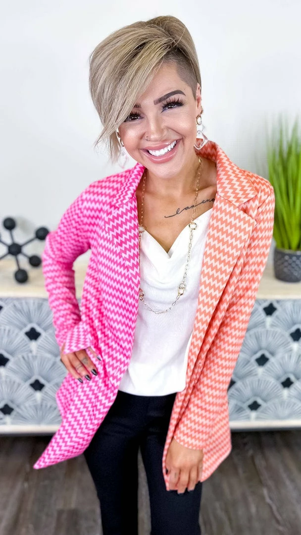 The ZigZag Stripe Cocktail Social Blazer