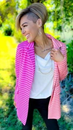 The ZigZag Stripe Cocktail Social Blazer