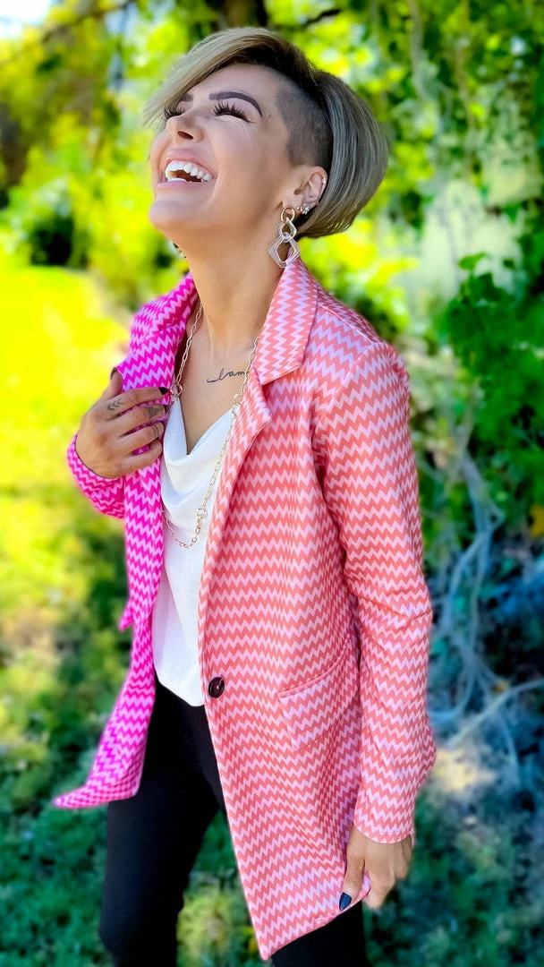 The ZigZag Stripe Cocktail Social Blazer