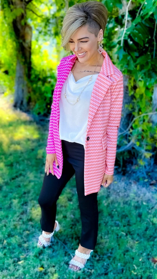 The ZigZag Stripe Cocktail Social Blazer