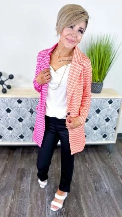 The ZigZag Stripe Cocktail Social Blazer