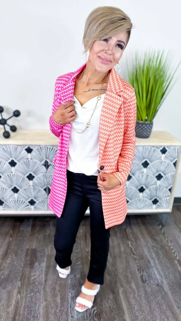 The ZigZag Stripe Cocktail Social Blazer