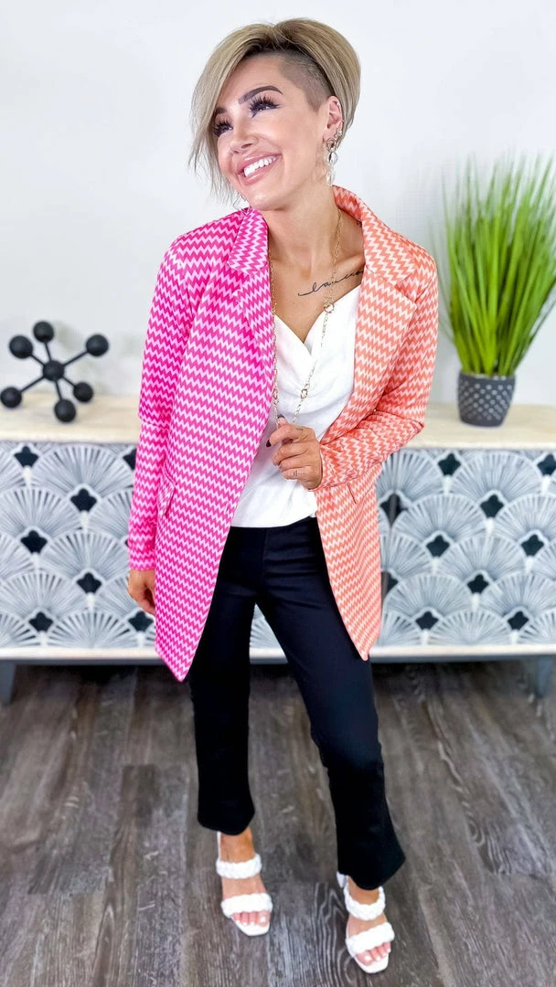 The ZigZag Stripe Cocktail Social Blazer