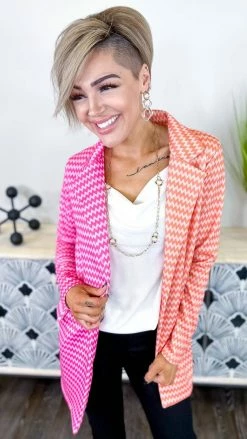 The ZigZag Stripe Cocktail Social Blazer