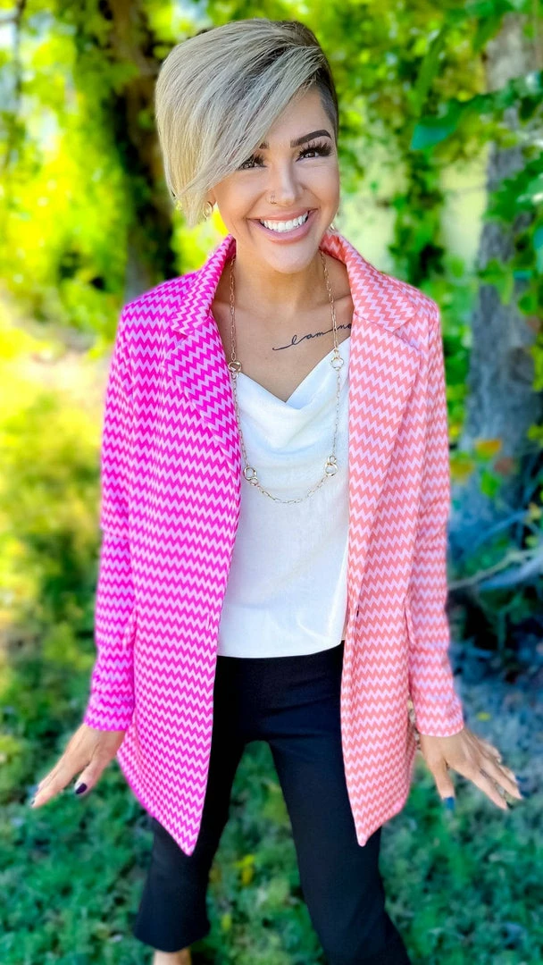 The ZigZag Stripe Cocktail Social Blazer